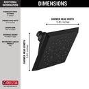 Delta Faucet Matte Black Multi Function Full Body, Full Spray with Massage, H2Okinetic&reg; PowerDrench&trade; Spray, Massage and Pause Showerhead 