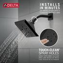 Delta Faucet Matte Black Multi Function Full Body, Full Spray with Massage, H2Okinetic&reg; PowerDrench&trade; Spray, Massage and Pause Showerhead 