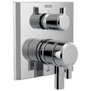 3-Function Diverter Valve Trim with Integrated Triple Lever Handle in Polished Chrome