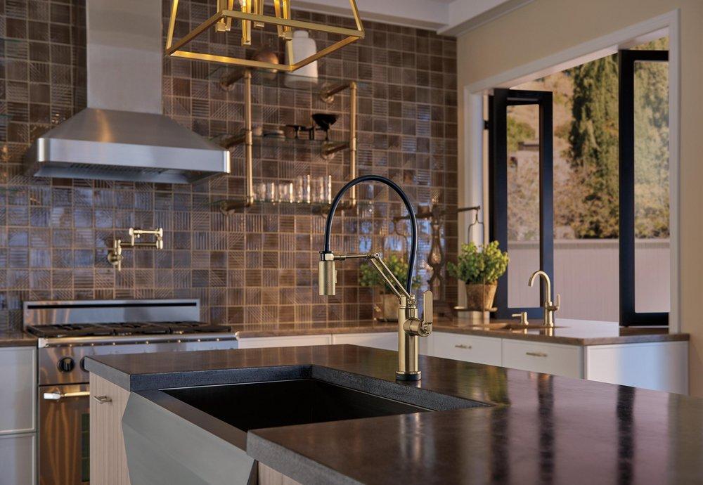 Brizo Luxe Gold Single Handle Lever Handle Bar Faucet 