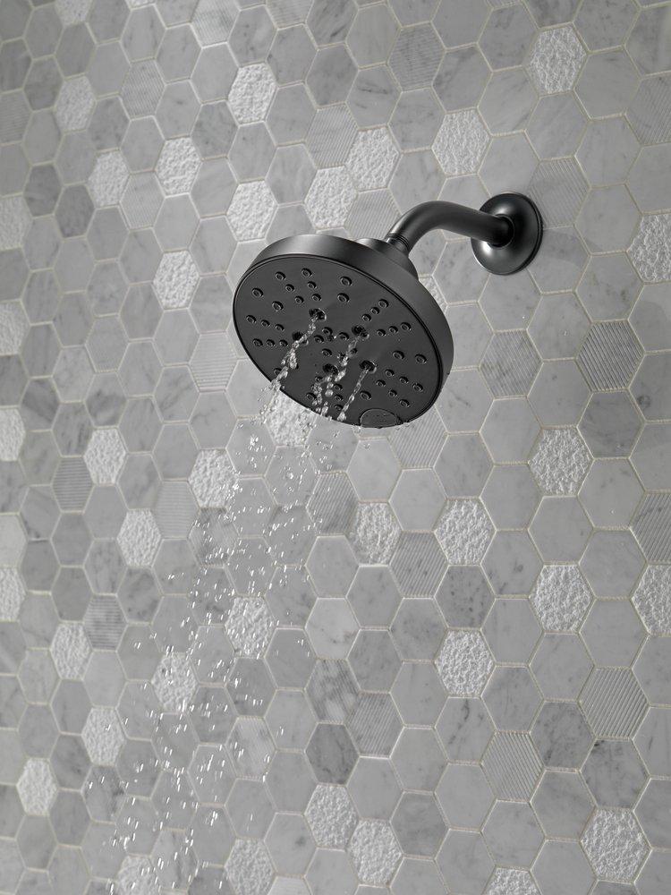 Delta Faucet Matte Black Multi Function Full Body, Full Spray with Massage, H2Okinetic®, Massage and Pause Showerhead 