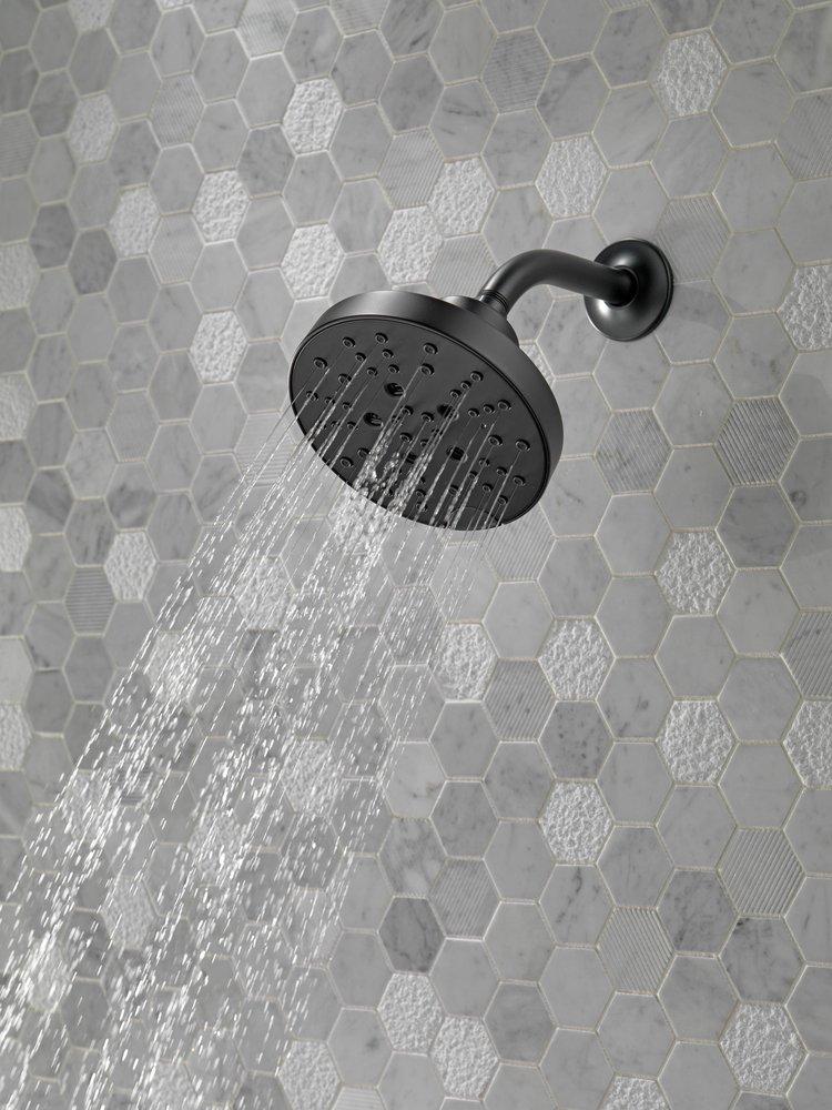Delta Faucet Matte Black Multi Function Full Body, Full Spray with Massage, H2Okinetic®, Massage and Pause Showerhead 