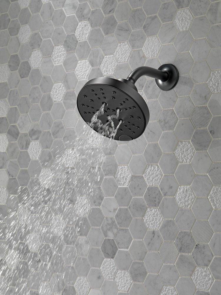 Delta Faucet Matte Black Multi Function Full Body, Full Spray with Massage, H2Okinetic®, Massage and Pause Showerhead 