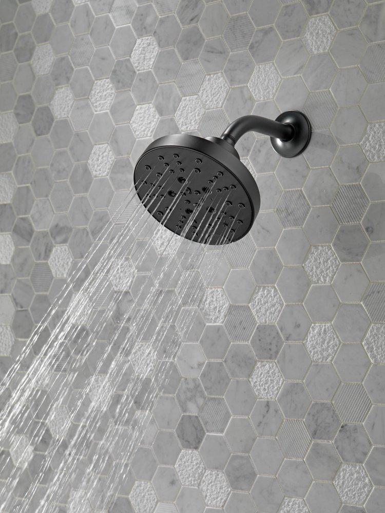 Delta Faucet Matte Black Multi Function Full Body, Full Spray with Massage, H2Okinetic®, Massage and Pause Showerhead 