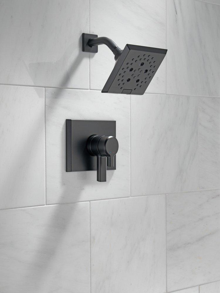 Delta Faucet Matte Black Two Handle Multi Function Shower Faucet (Trim Only) 