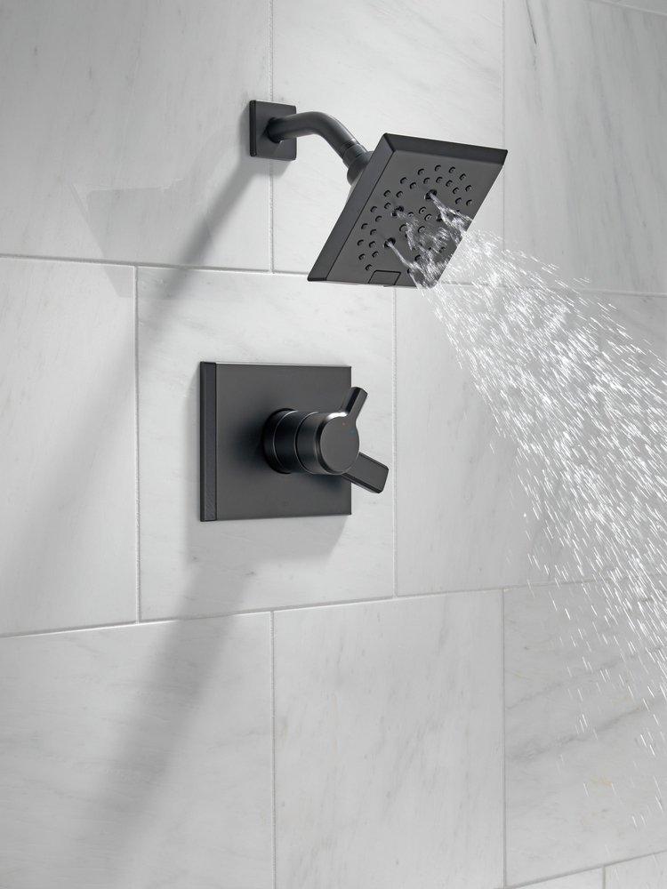 Delta Faucet Matte Black Two Handle Multi Function Shower Faucet (Trim Only) 