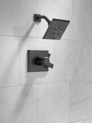 Delta Faucet Matte Black Two Handle Multi Function Shower Faucet (Trim Only) 