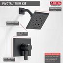 Delta Faucet Matte Black Two Handle Multi Function Shower Faucet (Trim Only) 