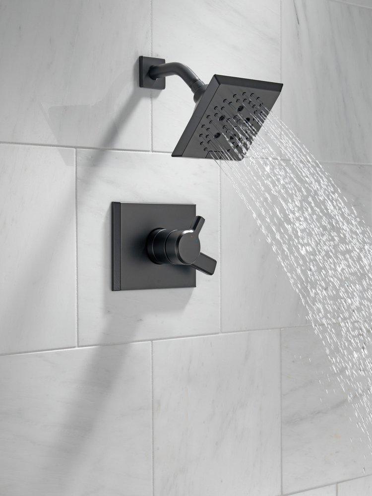 Delta Faucet Matte Black Two Handle Multi Function Shower Faucet (Trim Only) 
