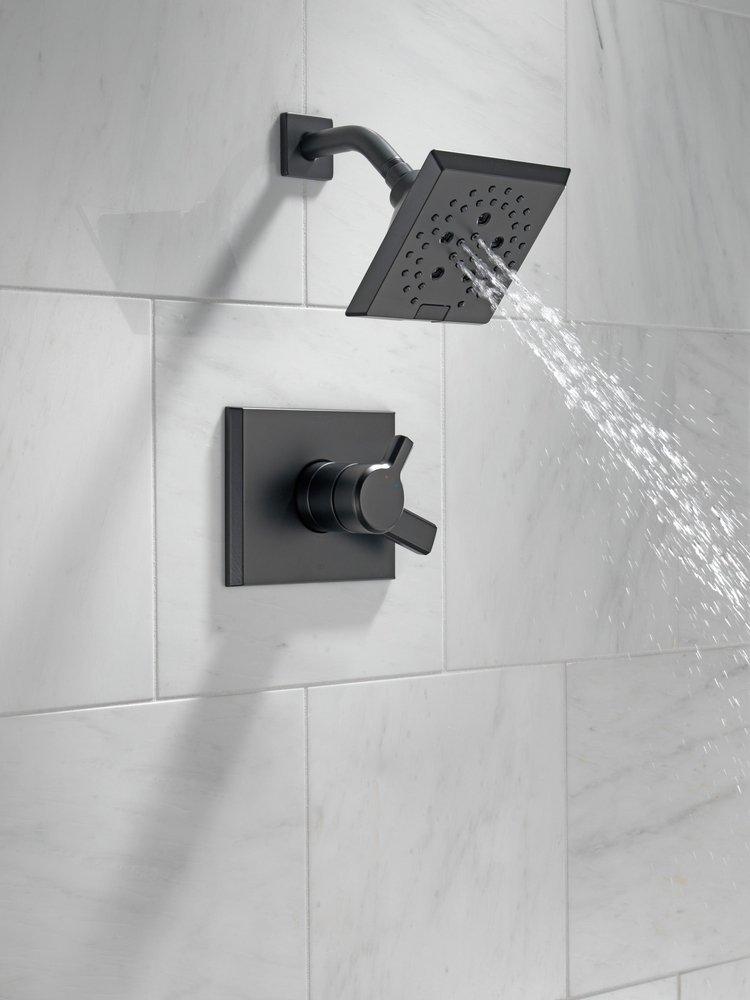 Delta Faucet Matte Black Two Handle Multi Function Shower Faucet (Trim Only) 