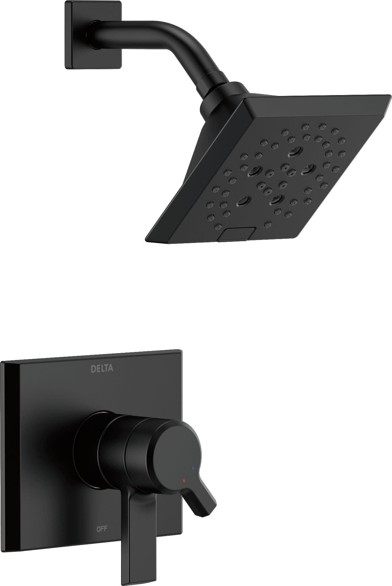 Delta Faucet Matte Black Two Handle Multi Function Shower Faucet (Trim Only) 