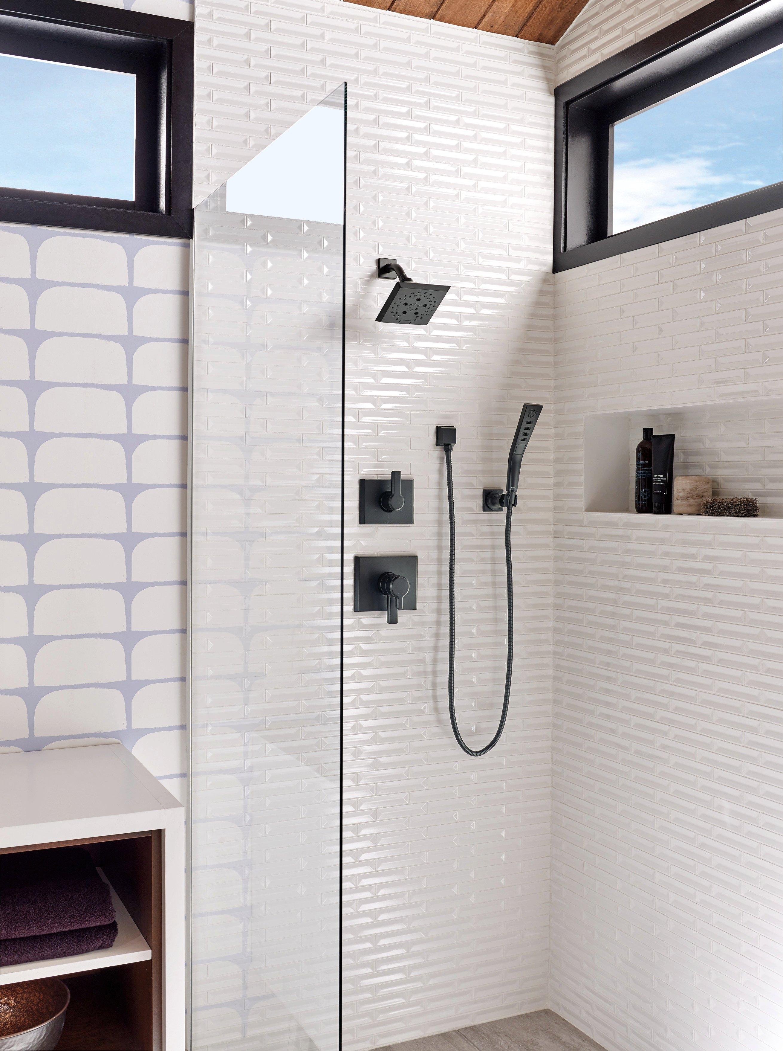 Delta Faucet Matte Black Two Handle Multi Function Shower Faucet (Trim Only) 