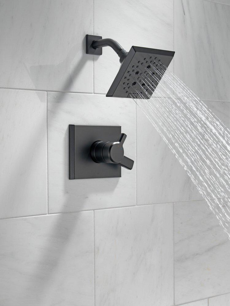 Delta Faucet Matte Black Two Handle Multi Function Shower Faucet (Trim Only) 