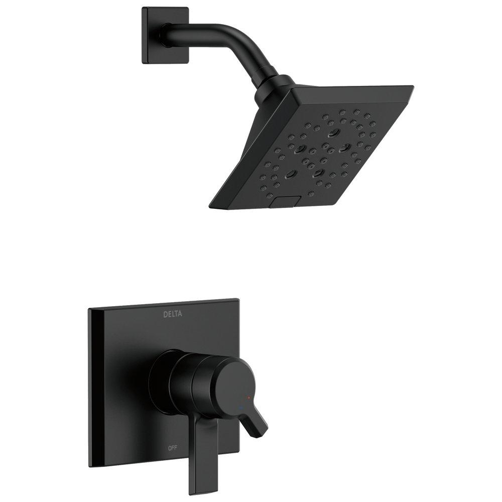 Delta Faucet Matte Black Two Handle Multi Function Shower Faucet (Trim Only) 