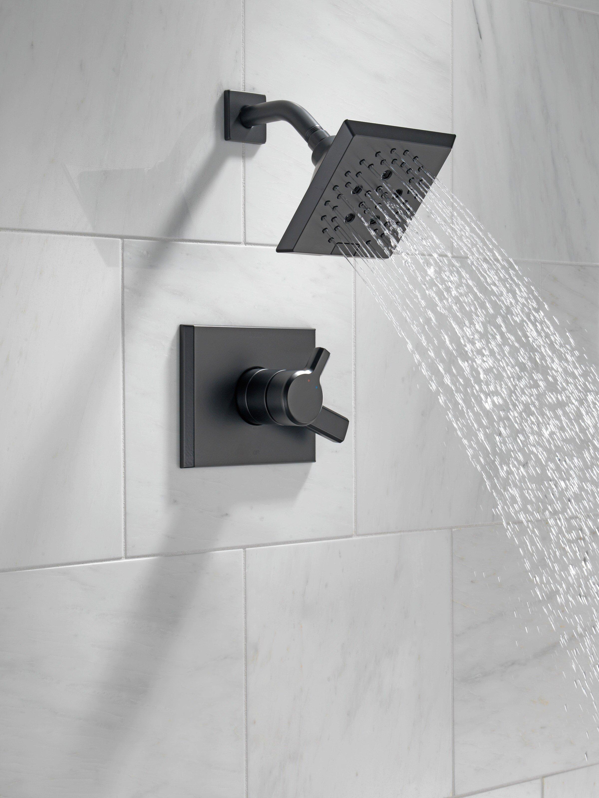 Delta Faucet Matte Black Two Handle Multi Function Shower Faucet (Trim Only) 