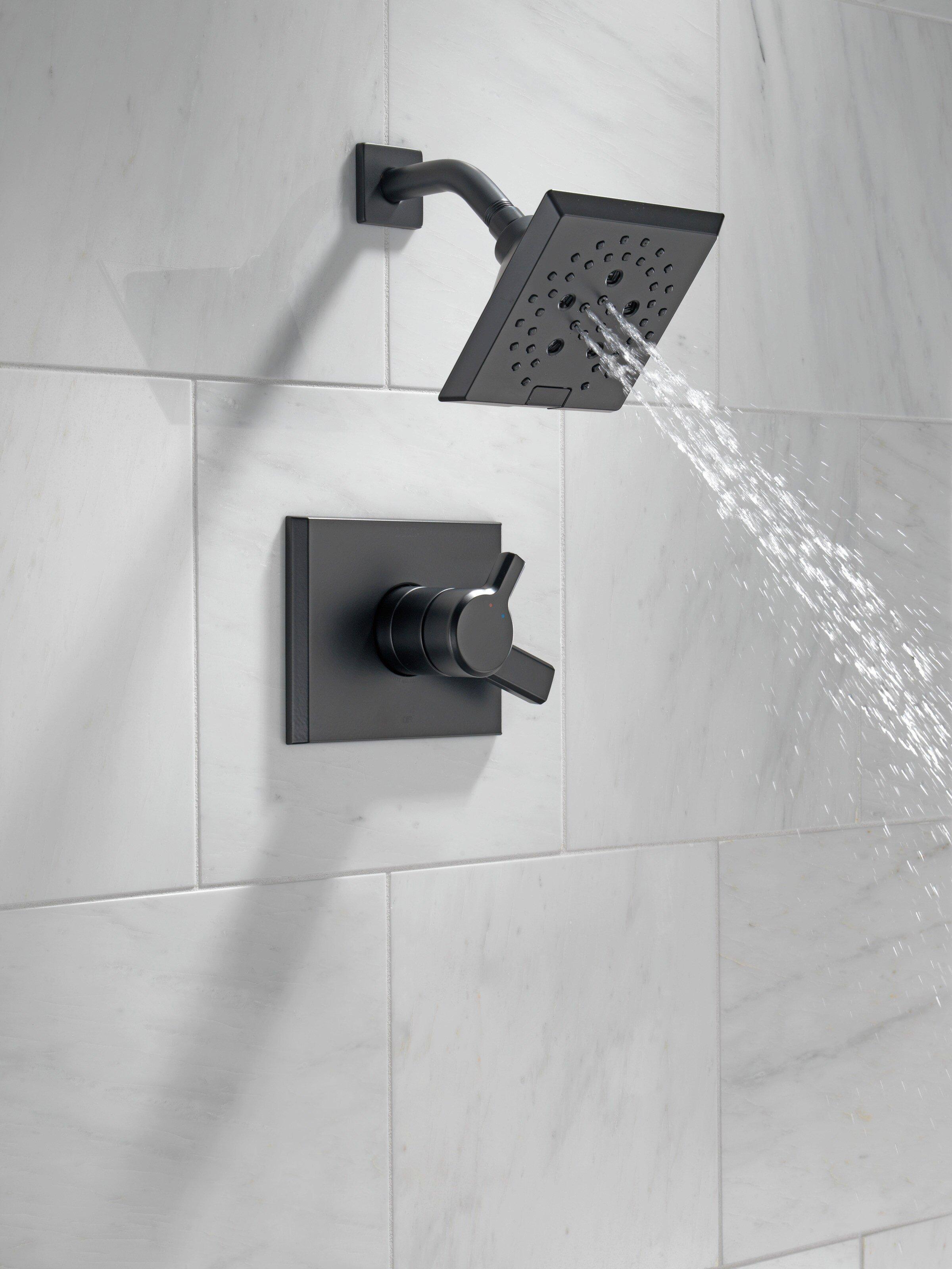 Delta Faucet Matte Black Two Handle Multi Function Shower Faucet (Trim Only) 