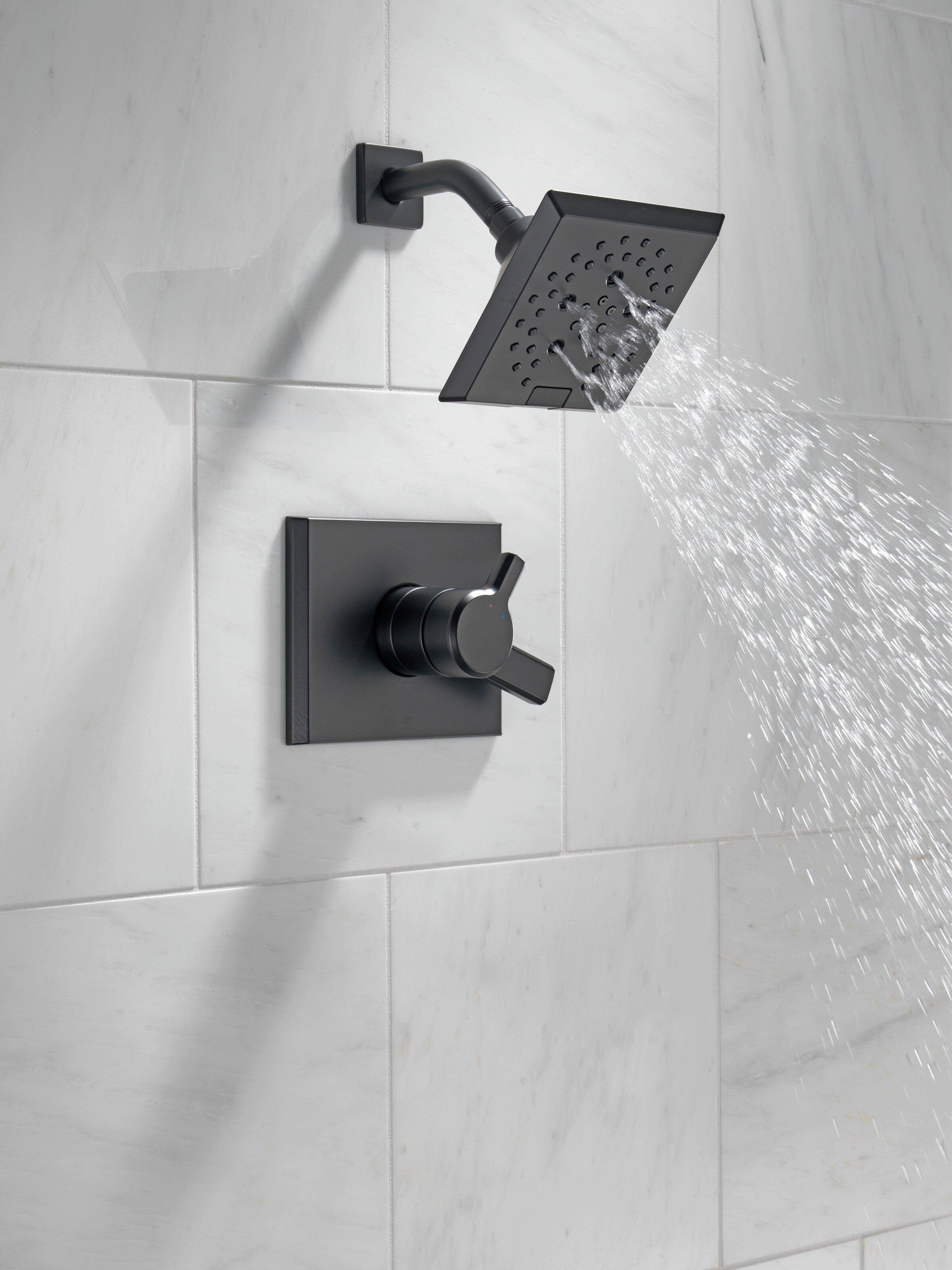 Delta Faucet Matte Black Two Handle Multi Function Shower Faucet (Trim Only) 
