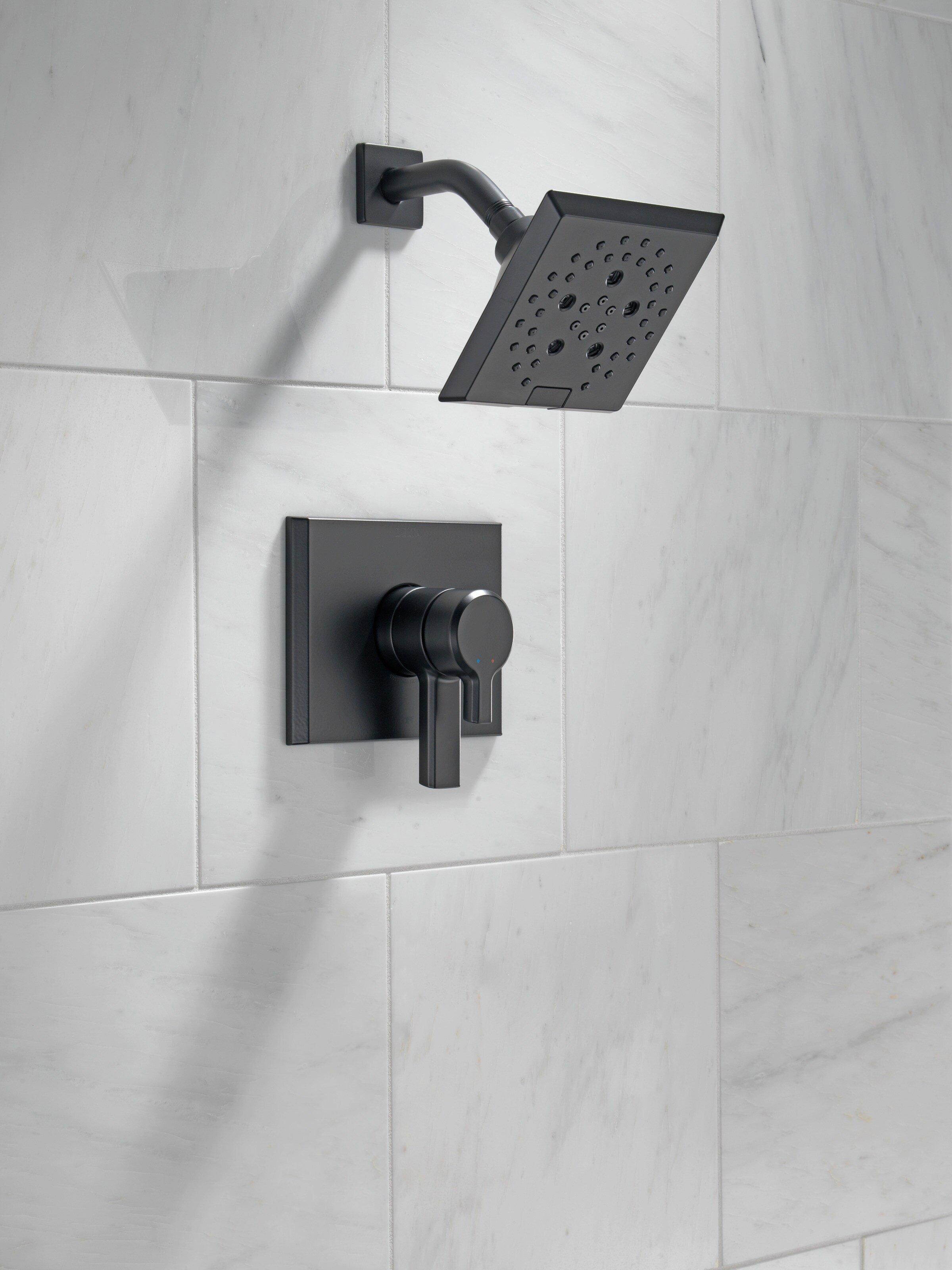 Delta Faucet Matte Black Two Handle Multi Function Shower Faucet (Trim Only) 