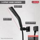Delta Faucet Matte Black Multi Function Hand Shower 