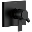 Delta Faucet Matte Black 1.75 gpm Pressure Balance Trim Only with Single Lever Handle for R10000 Series Universal Tub Shower Valve 