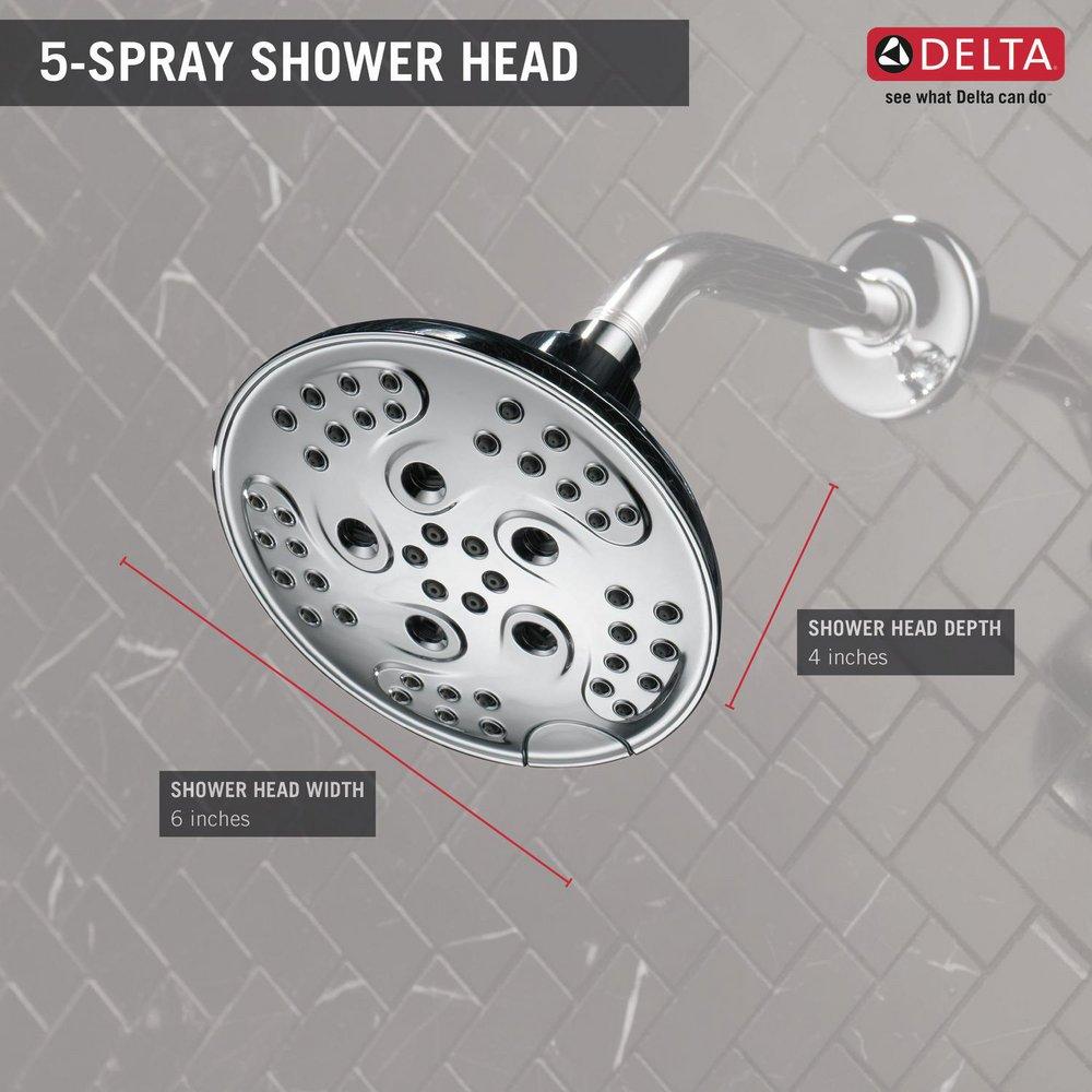 Delta Faucet Chrome Multi Function Full Body, Full Spray with Massage, H2Okinetic®, Massage and Pause Showerhead 