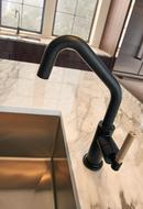 Brizo Matte Black/Luxe Gold Single Handle Lever Handle Bar Faucet 