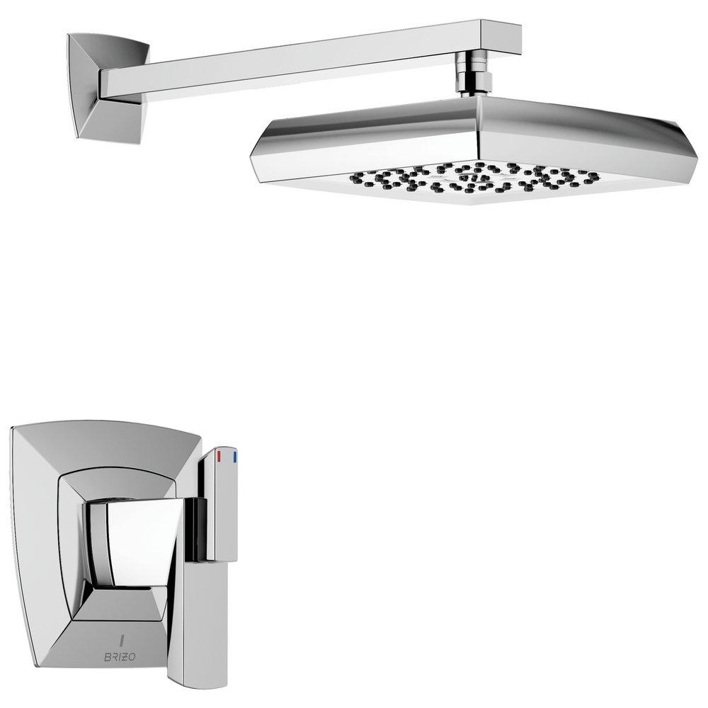 Brizo Chrome 2 gpm Wall Mount Thermostat Shower Faucet Trim Only with Single Lever Handle 