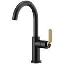 Brizo Matte Black/Luxe Gold Single Handle Lever Handle Bar Faucet 