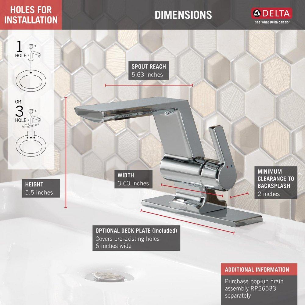 Delta Faucet Matte Black Single Handle Centerset Bathroom Sink Faucet 