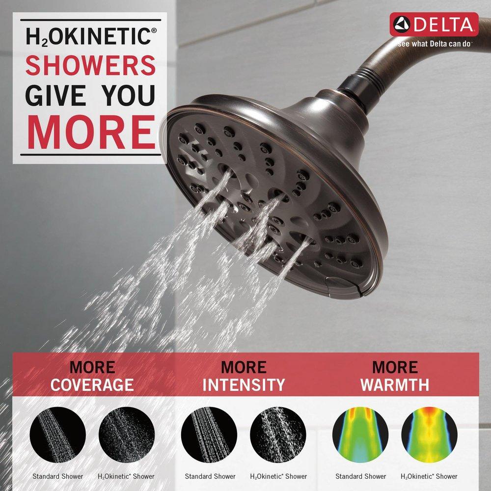 Delta Faucet Venetian Bronze Multi Function Full Body, Full Spray with Massage, H2Okinetic&reg;, Massage and Pause Showerhead 