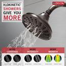 Delta Faucet Venetian Bronze Multi Function Full Body, Full Spray with Massage, H2Okinetic&reg;, Massage and Pause Showerhead 