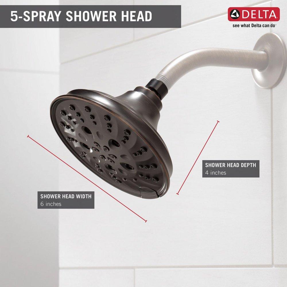 Delta Faucet Venetian Bronze Multi Function Full Body, Full Spray with Massage, H2Okinetic&reg;, Massage and Pause Showerhead 