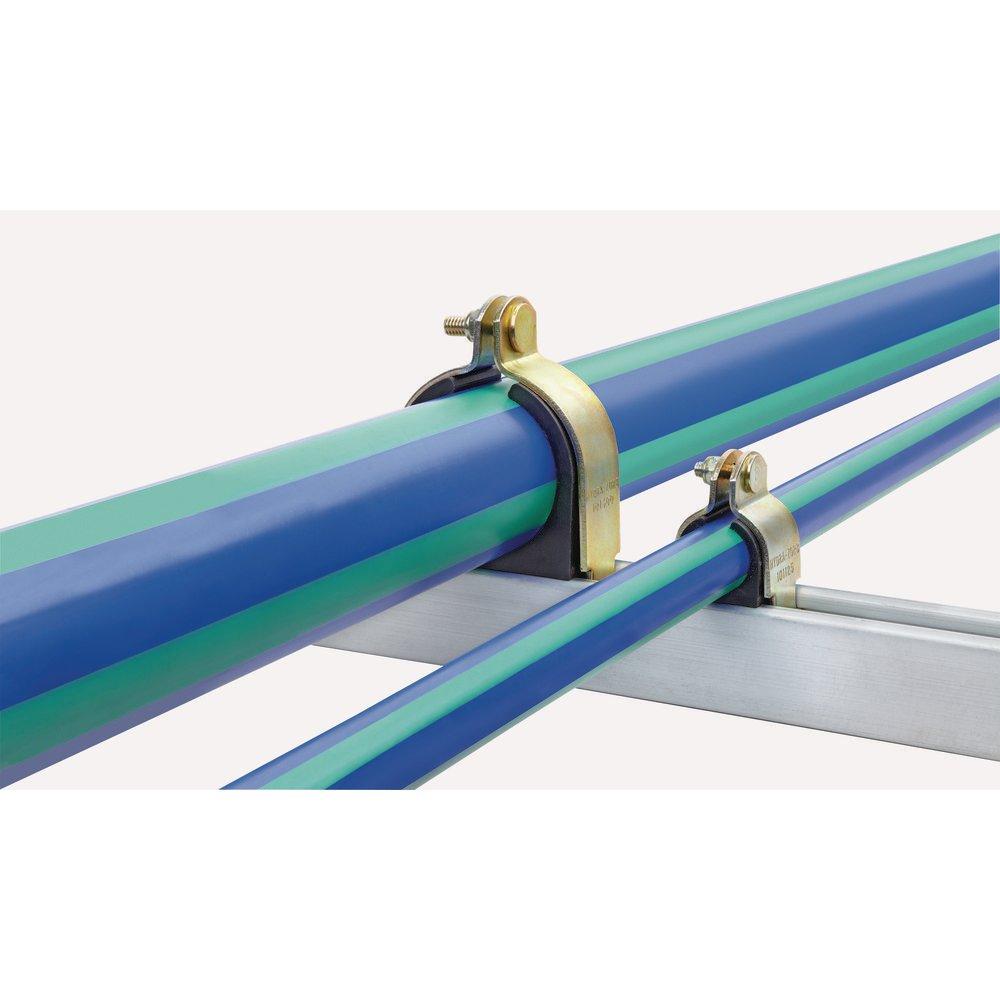 FNW&reg; Yellow Zinc Dichromate Metal and Thermoplastic Elastomer Strut Pipe Clamp 
