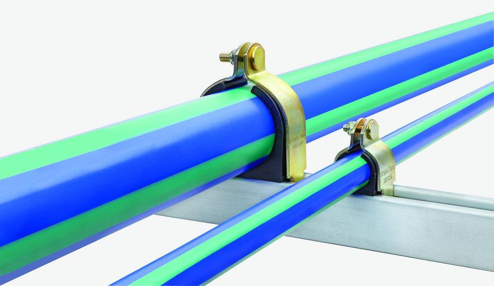 FNW&reg; Yellow Zinc Metric Cushioned Strut Clamp 