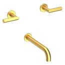 Two Handle Wall Mount Tub Filler in Satin Brass