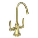 Newport Brass Satin Brass - PVD 1 gpm Deck Mount Gooseneck Hot and Cold Water Dispenser with Double Lever Handle 