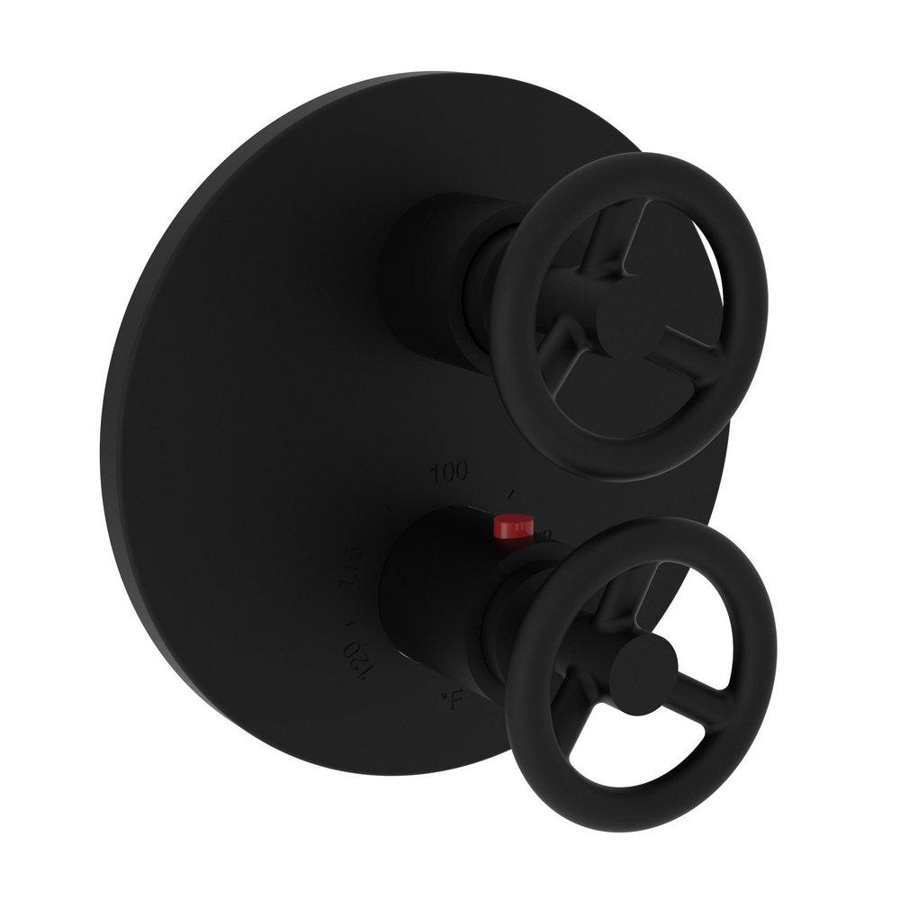 Newport Brass Flat Black Two Handle Bathtub & Shower Faucet (Trim Only) 