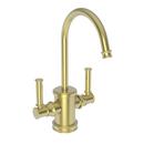 1 gpm 1 Hole Deck Mount Hot and Cold Water Dispenser with Double Lever Handle in Satin Brass - PVD
