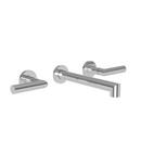 Two Handle Wall Mount Widespread Bathroom Sink Faucet in Polished Chrome