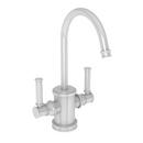 1 gpm 1 Hole Deck Mount Hot and Cold Water Dispenser with Double Lever Handle in White
