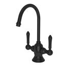 1 gpm 1 Hole Deck Mount Hot and Cold Water Dispenser with Double Lever Handle in Gloss Black