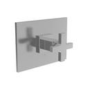 Wall Mount Pressure Balance Shower Trim Plate with Single Cross Handle in Polished Chrome