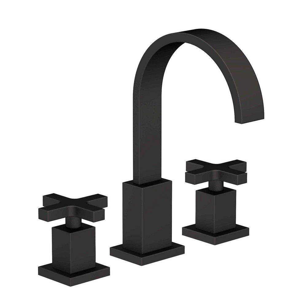 Newport Brass Flat Black Two Handle Widespread Bathroom Sink Faucet 