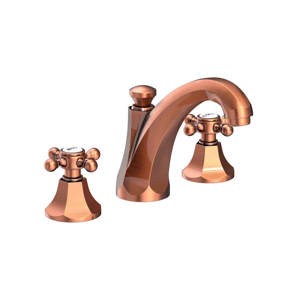 Newport Brass Antique Copper Two Handle Widespread Bathroom Sink Faucet Cross Handle 