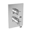 Wall Mount Square Thermostatic Trim Plate with Double Lever Handle in Polished Chrome