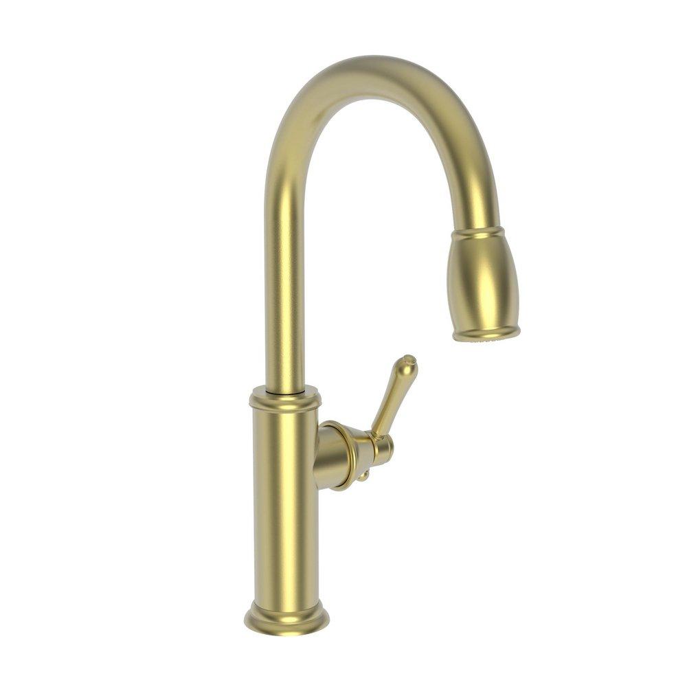 Newport Brass Satin Brass - PVD Single Handle Pull Down Kitchen Faucet 