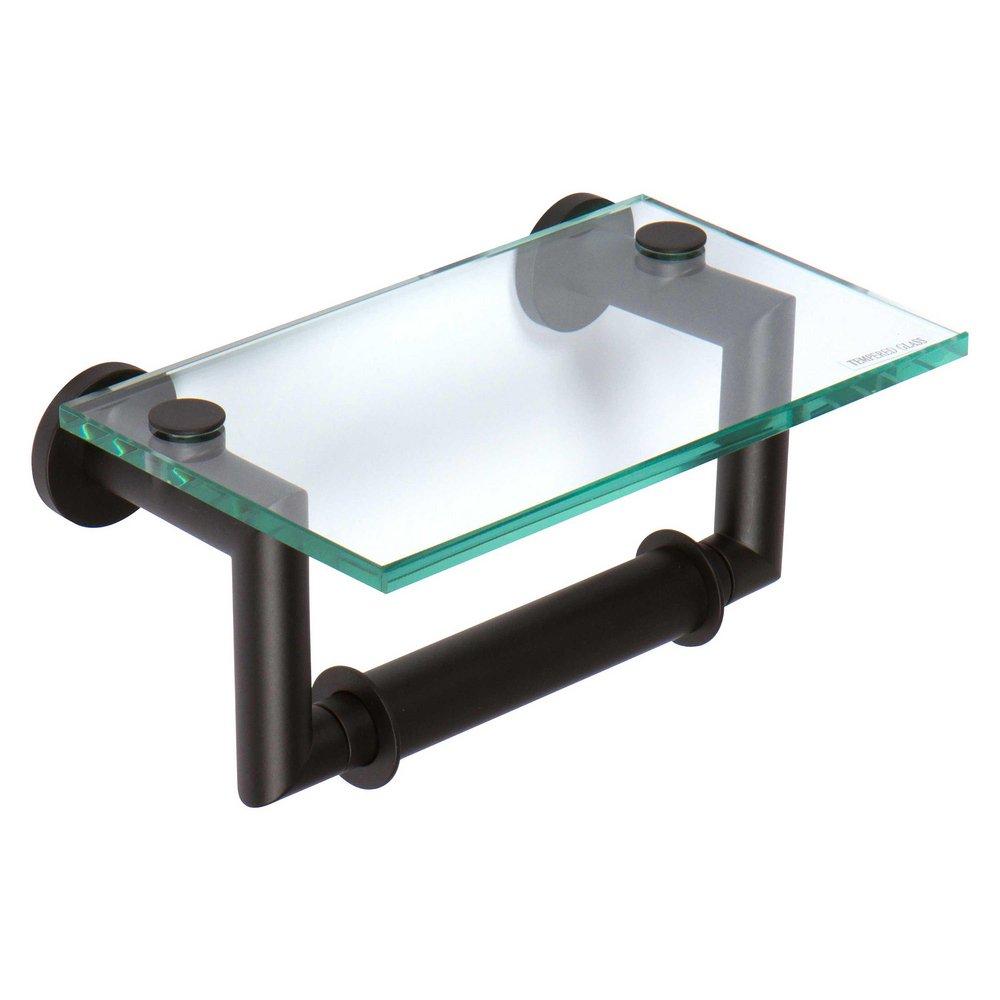 Ginger Matte Black Horizontal and Wall Toilet Tissue Holder 