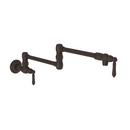 Double Lever Handle Wall Mount Pot Filler in Oil Rubbed Bronze