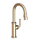 Single Handle Pull Out Kitchen Faucet in French Gold - PVD