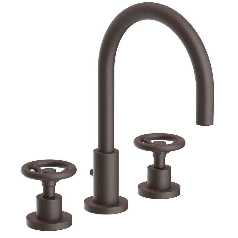Newport Brass Oil Rubbed Bronze Two Handle Widespread Bathroom Sink Faucet Wheel Handle 